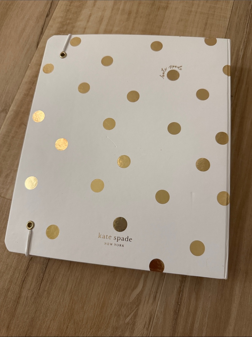 kate spade White and Gold Polka Dot Recipes Journal - Picture 3 of 5